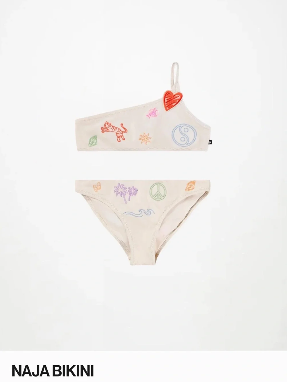 NEW 🆕 MOLO NAJA Bikini Set Cream embroidered Kids Swim 2 piece designer patch